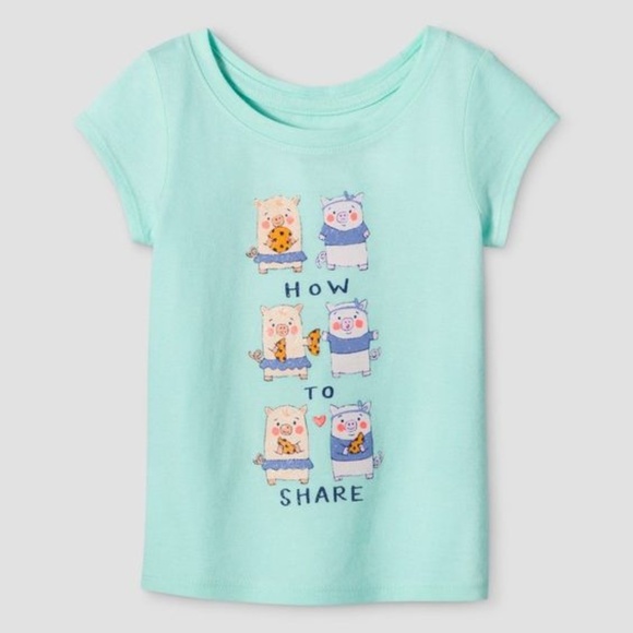 Cat & Jack Other - New CAT & JACK Green How To Share Graphic Tee